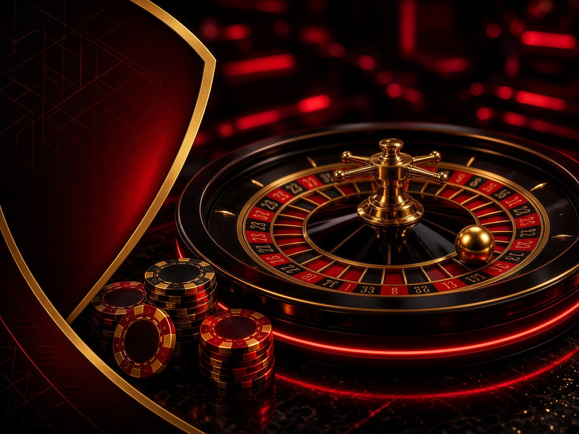 Roulette-Kessel im Neonlicht